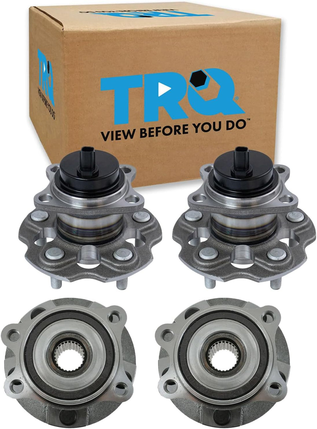 TRQ 2 Piece Wheel Bearing & Hub Assembly Set Compatible with 2012-2017 Toyota Prius V