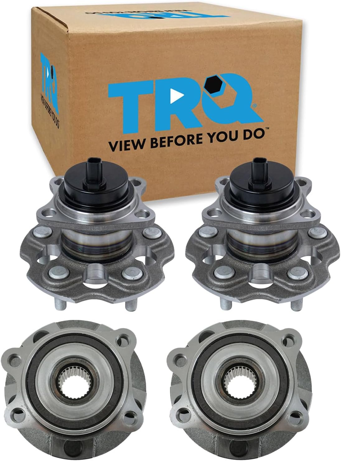 TRQ 2 Piece Wheel Bearing & Hub Assembly Set Compatible with 2012-2017 Toyota Prius V