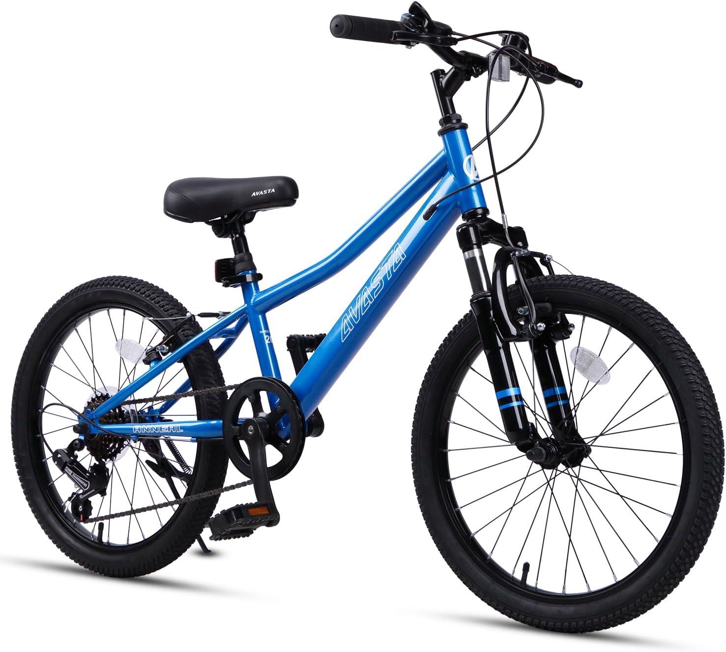 AVASTA Govet 20'' Kids Mountain Bike for 6-12 Years Old Boys Girls with Suspension Fork, 6 Speeds Drivetrain, Multiple Colors