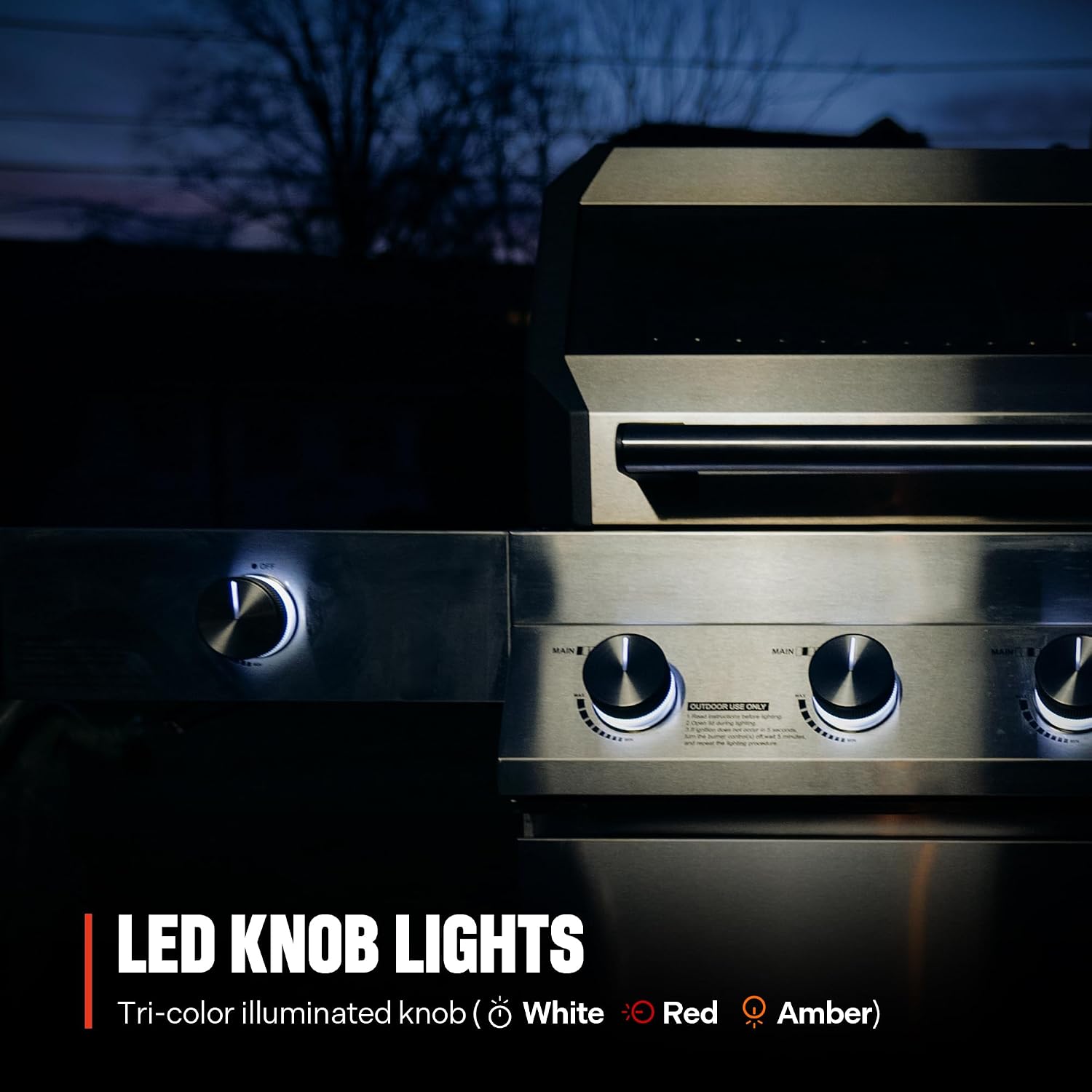 Monument Grills Denali Series, 4+1 Liquid Propane Gas Smart BBQ Grill, 4 Burners & 1 Side Burner, Denali 405 Stainless Steel with Smart technology, Knob Controls, Outdoor Use
