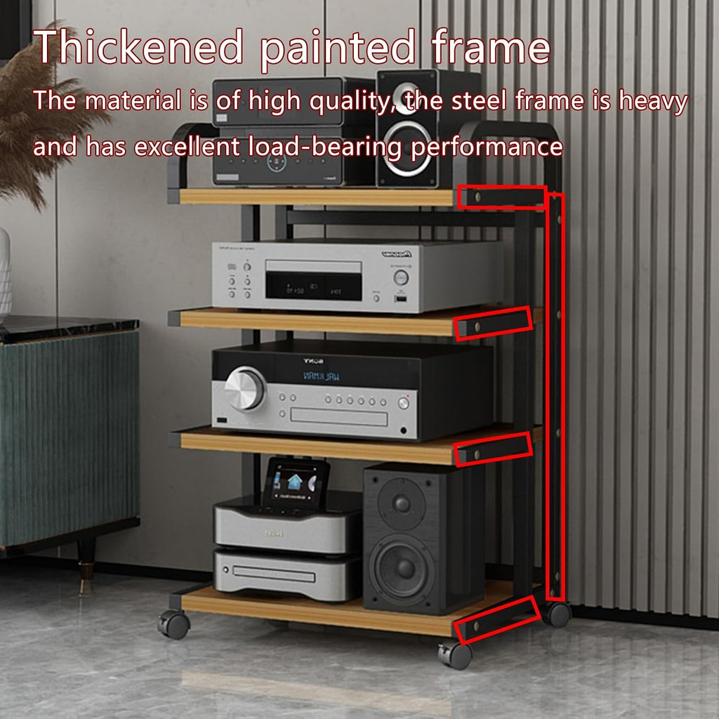 3/4/5-tier av media stand,stereo cabinet,audio rack,audio-video shelving,stereo stand,audio stand,av cabinet,stereo stands for living room,audio rack cabinet,stereo rack,audio cabinet,media rack(Black