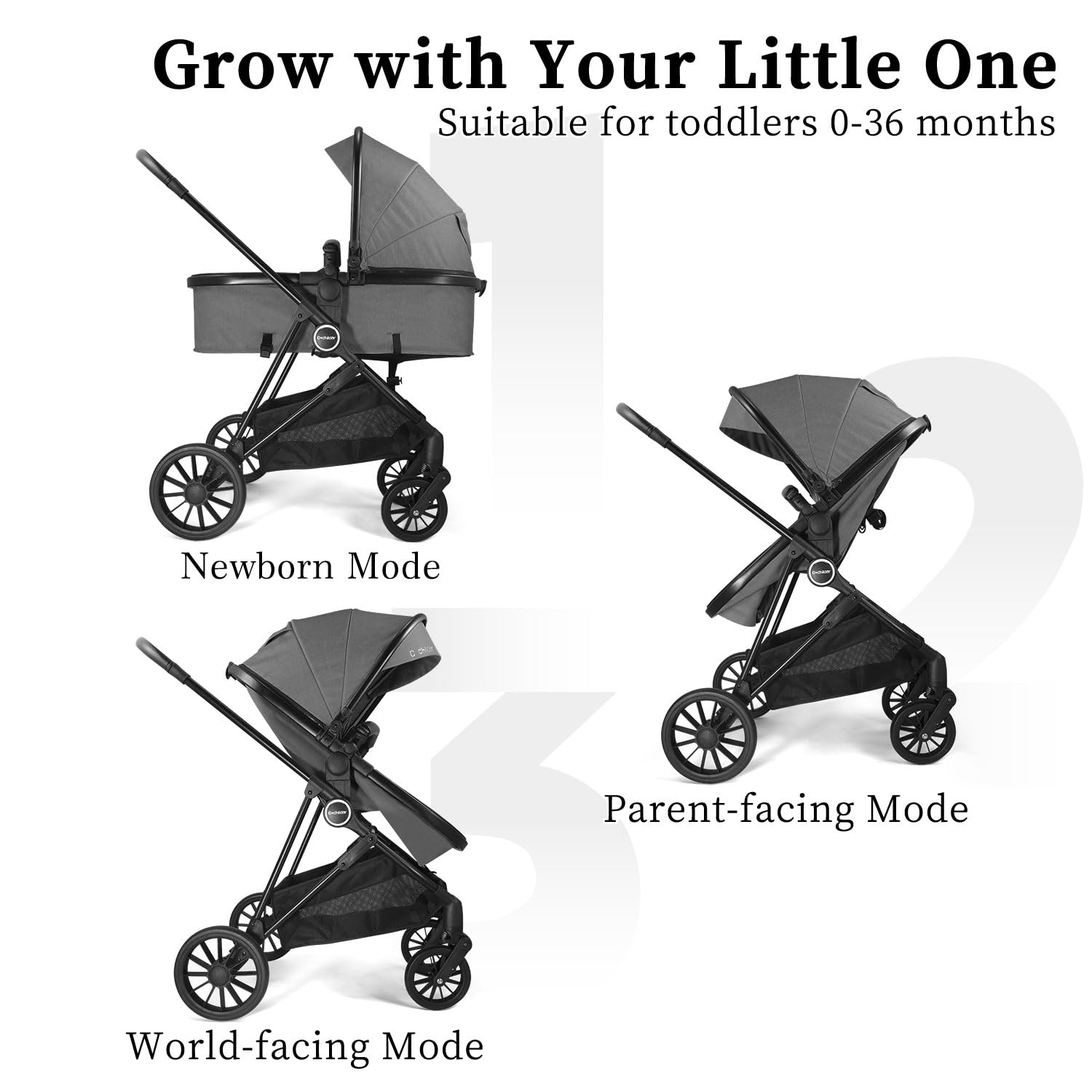 Cochildor Lite 2.0 Baby Stroller with Newborn Mode, 2-in-1 Foldable Infant Stroller with Reversible Seat and UPF 50+ Canopy