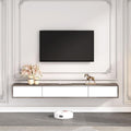 Floating TV Stand with 3 Drawers for 32-65' TVs, Wall Mounted Modern Audio Visual Media Equipment Storage Center Console with Cable Holes for Living Room,Bedroom (Color : Gris, Size : 140x2