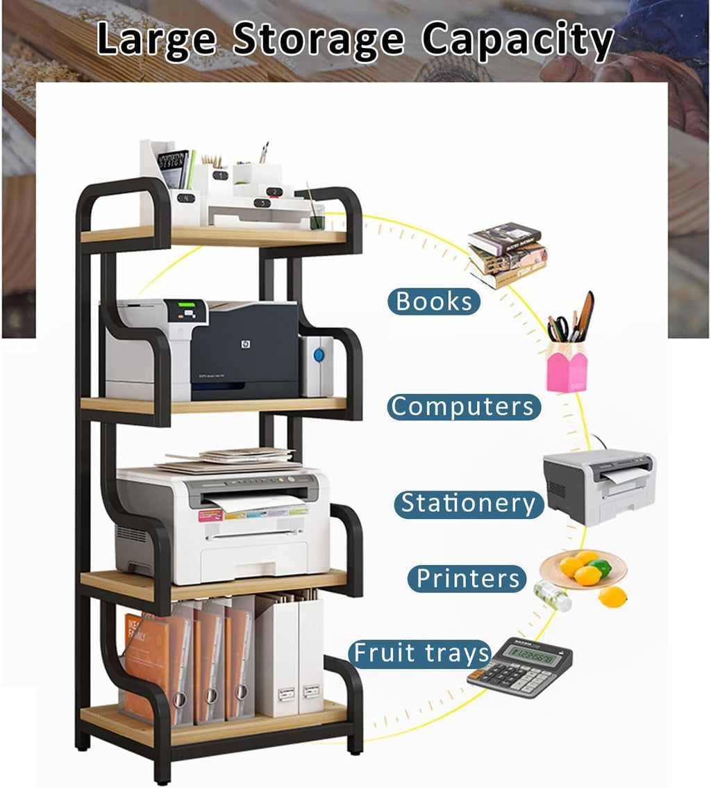 White 3-Tier Media Stand - Floor-Standing Audio Rack & Stereo Cabinet for Living Room, Gaming, & Recording - DVD Display Shelf & AV Equipment Storage Solution