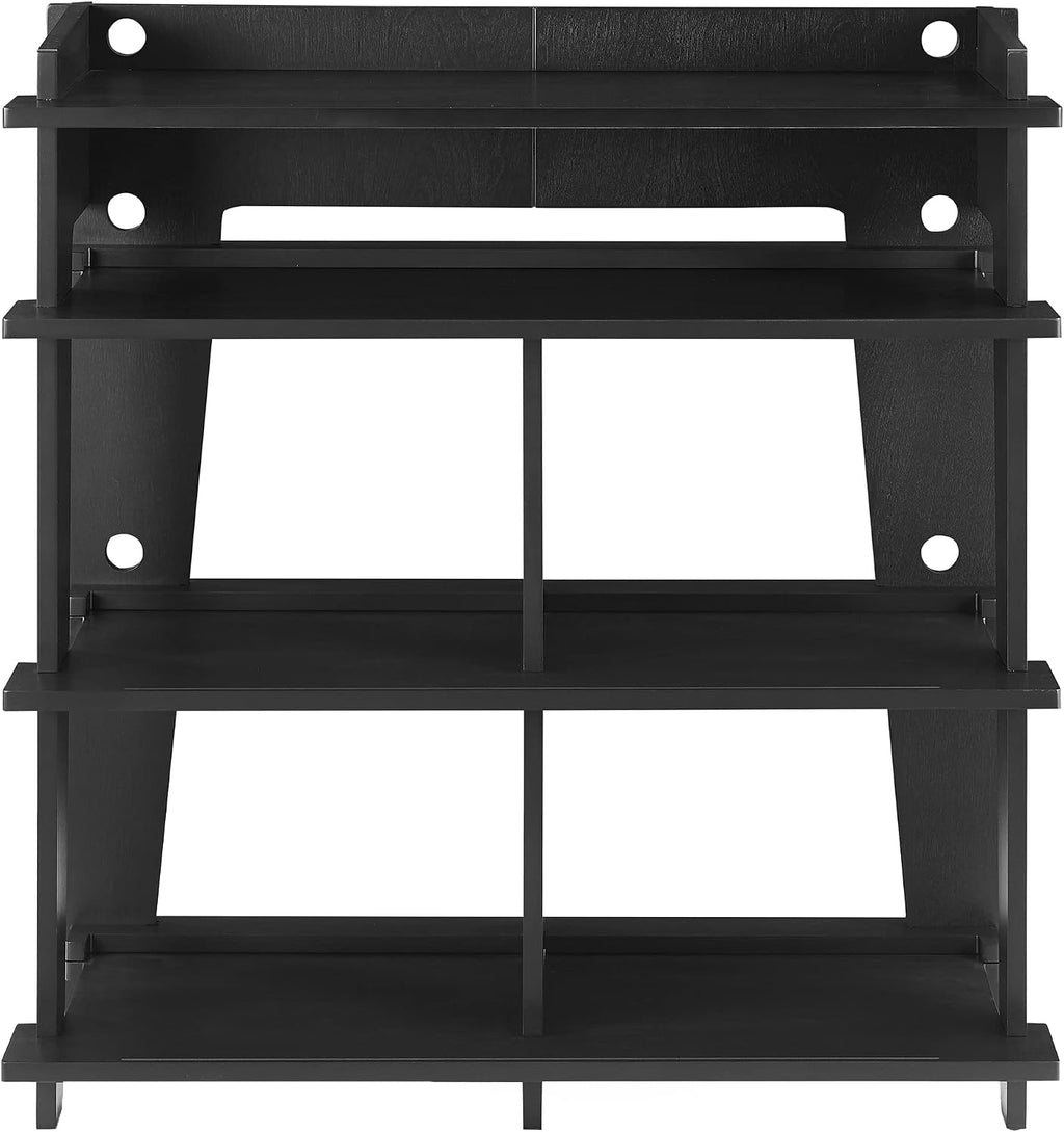 Crosley Furniture Soho Media Console, Record Player Stand with Vinyl Storage, Modern Home Organizer, Black
