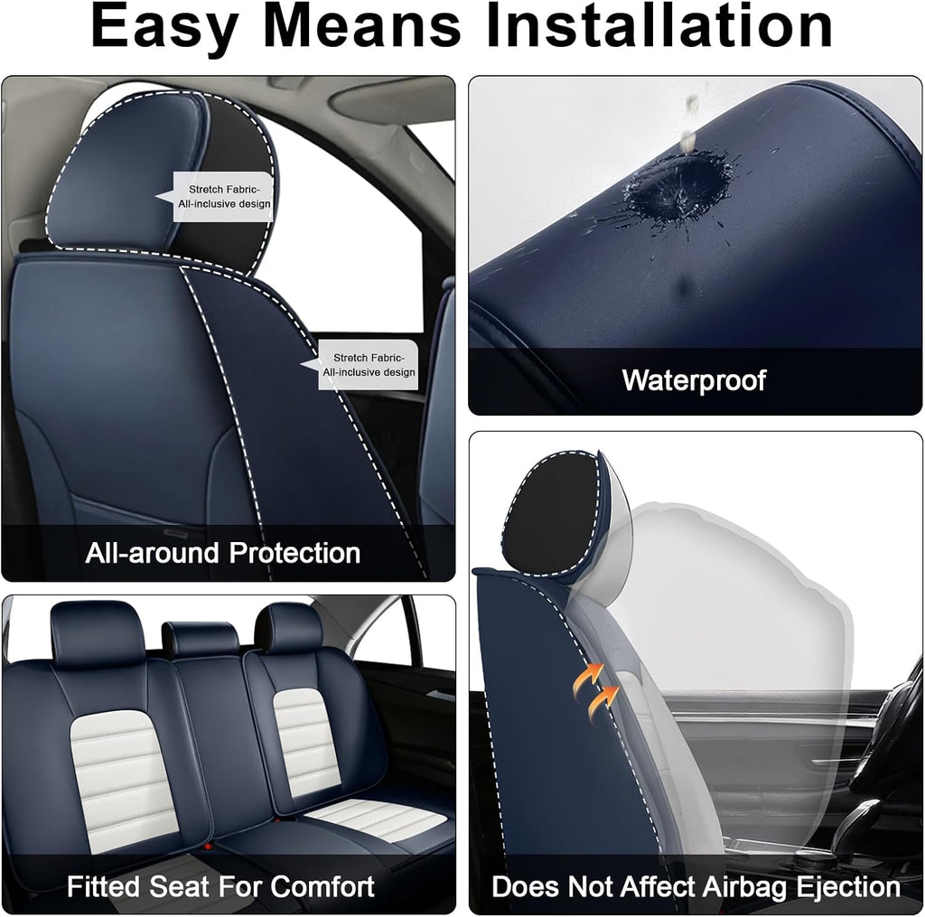 2 Seat Covers for Subaru Outback 2000-2026 Breathable Car Seat Covers,Anti-Slip Waterproof Car Seat Protectors with Airbag,Automotive Vehicle Cushion with Storage Pockets (Standard,Blue)