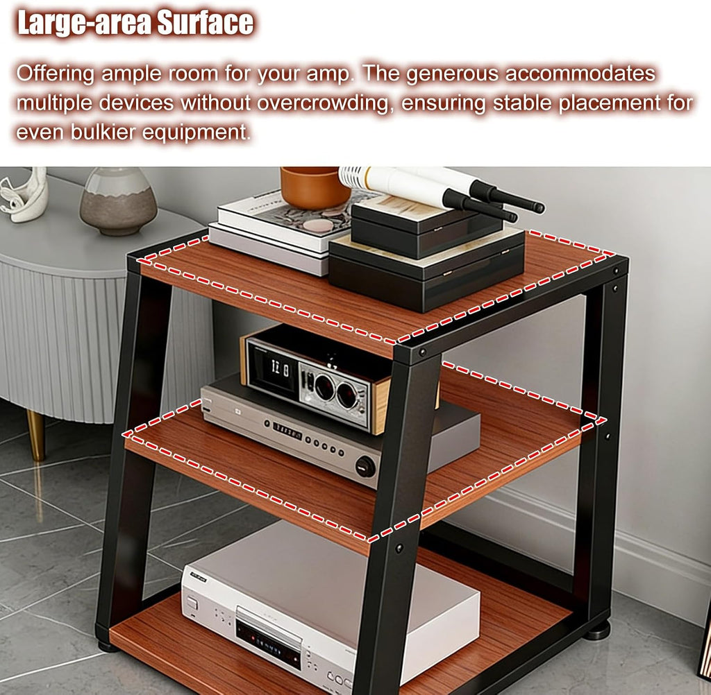 YLLFFLL Heavy Duty Stereo Rack System Cabinet with Casters, 2 3 4 5 Tier Audio Component Racks Tower Media Stereo Stand Equipment Shelf, Hi Fi Stands for Home(#2,3 Shelf)