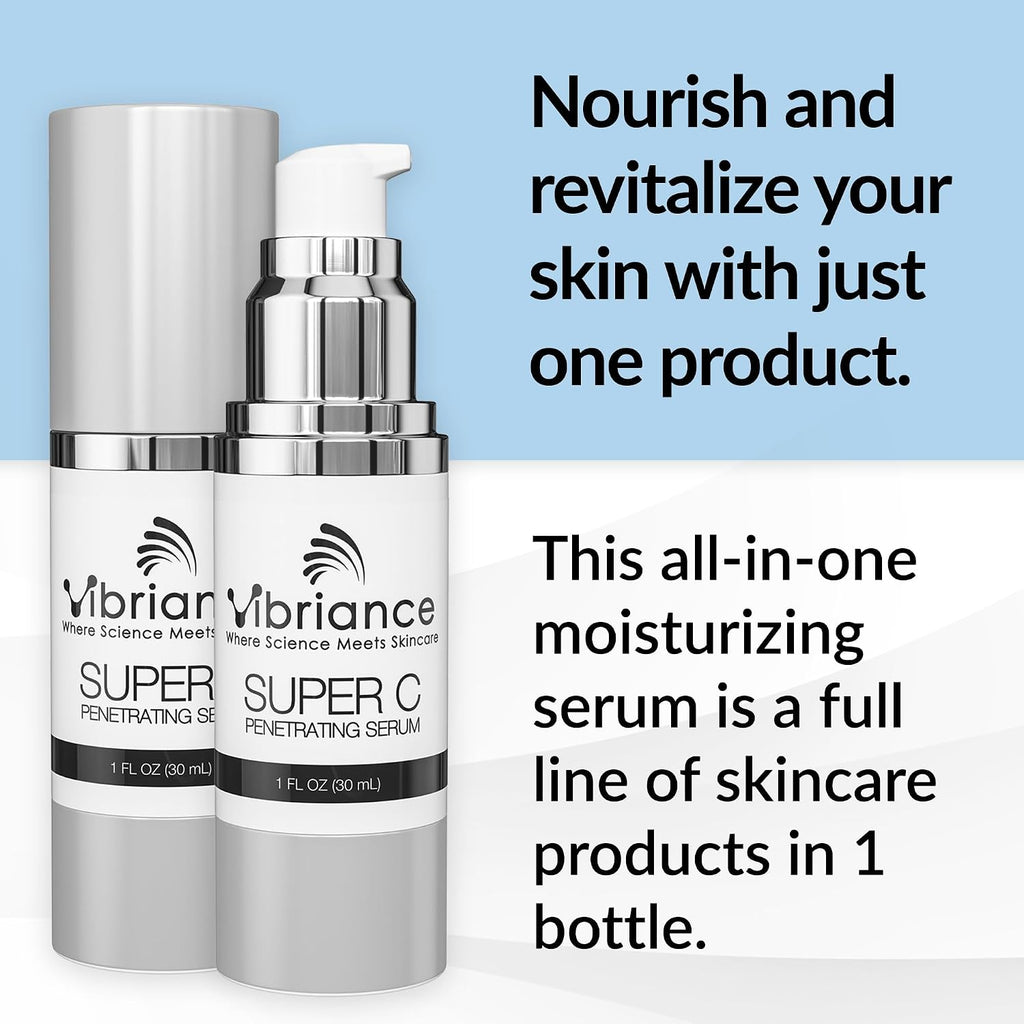 Vibriance Super C Serum for Mature Skin - All-in-One Vitamin Formula Hydrates, Firms, Lifts, Smooths, Targets Age Spots, Wrinkles, 1 fl oz - Pack of 3