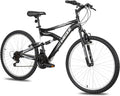 WEIZE Mountain Bike 26 27.5 inch Outdoor Cycling Bike 18-Speed/High-Carbon Steel/Dual Full Suspension, Adjustable Ergonomic Seat for Men Women Adult, MTB Bicycle with Suspension Fork