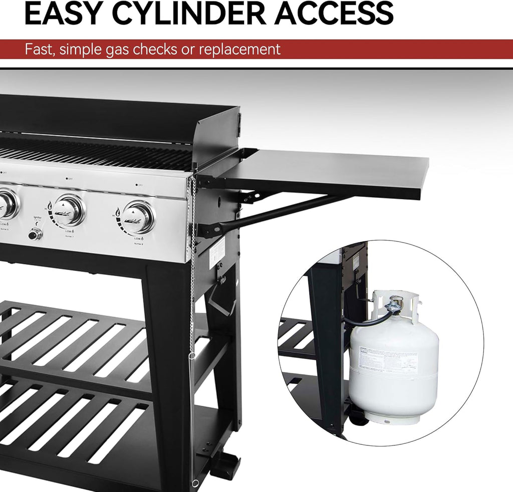 Royal Gourmet 8-Burner Gas Grill, 104,000 BTU Liquid Propane Grill, Independently Controlled Dual Systems, Outdoor Party or Backyard BBQ, Black