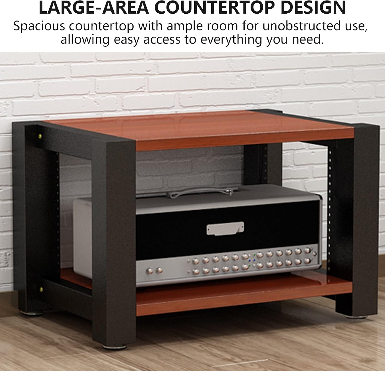Stereo Racks and Stands, 2/3/4/5 Tier AV Media Stand, Audio Equipment Rack with Adjustable Shelves, Reinforced Steel Frame, Adjustable Footpads, for Home Theater(Black,5 Tier 60x51x100cm)