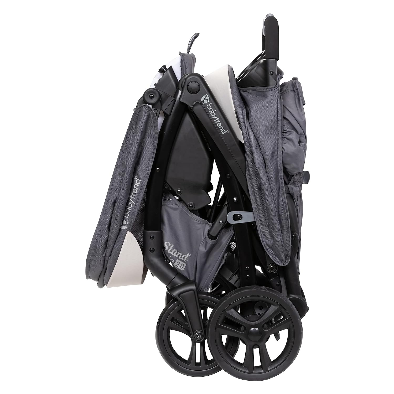 Baby Trend Sit N' Stand Tandem Double Stroller 2.0 DLX with 5 Point Safety Harness, Shaded Canopy, 2 Cup Holders, and Ample Storage Space, Magnolia