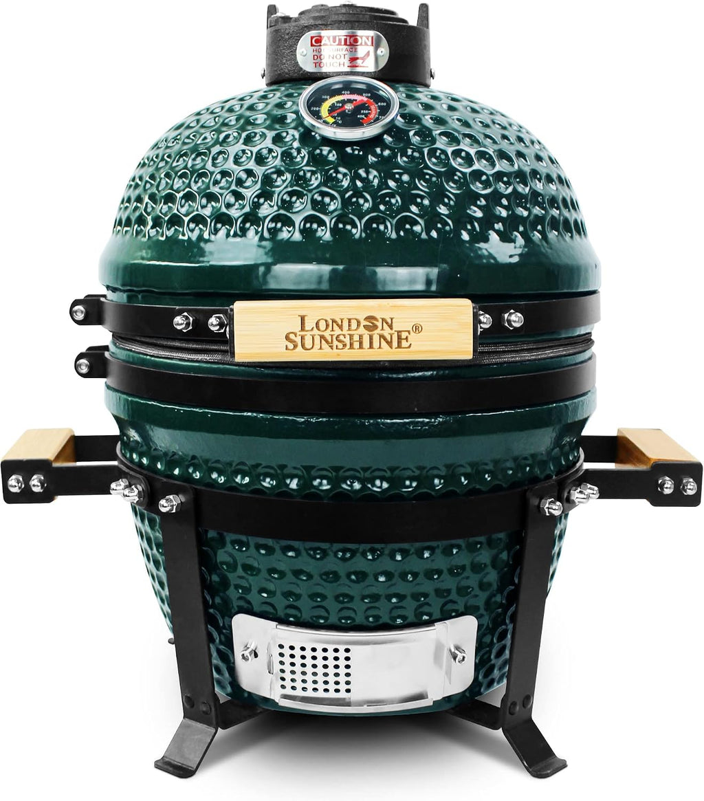 London Sunshine Ceramic Charcoal BBQ Kamado Griller - Portable Tabletop The Cadet Series Smoker