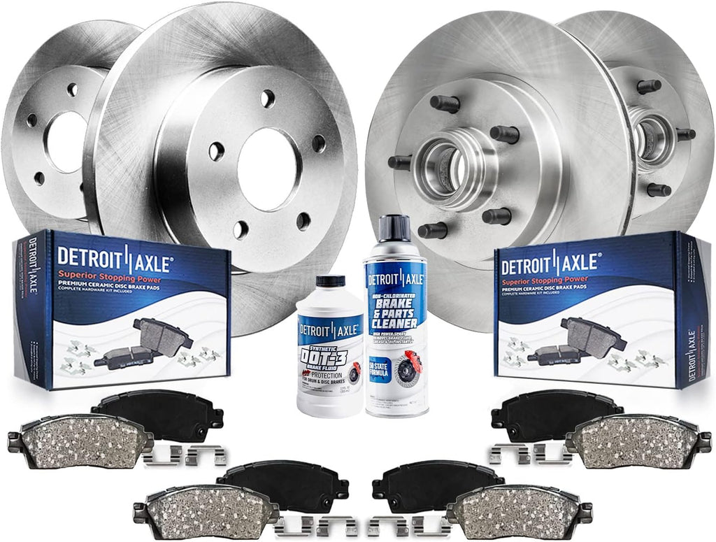 Detroit Axle - RWD Brake Kit for Ford Explorer Ranger Mercury Mountaineer Brakes Rotors Ceramic Brake Pads Front and Rear Replacement