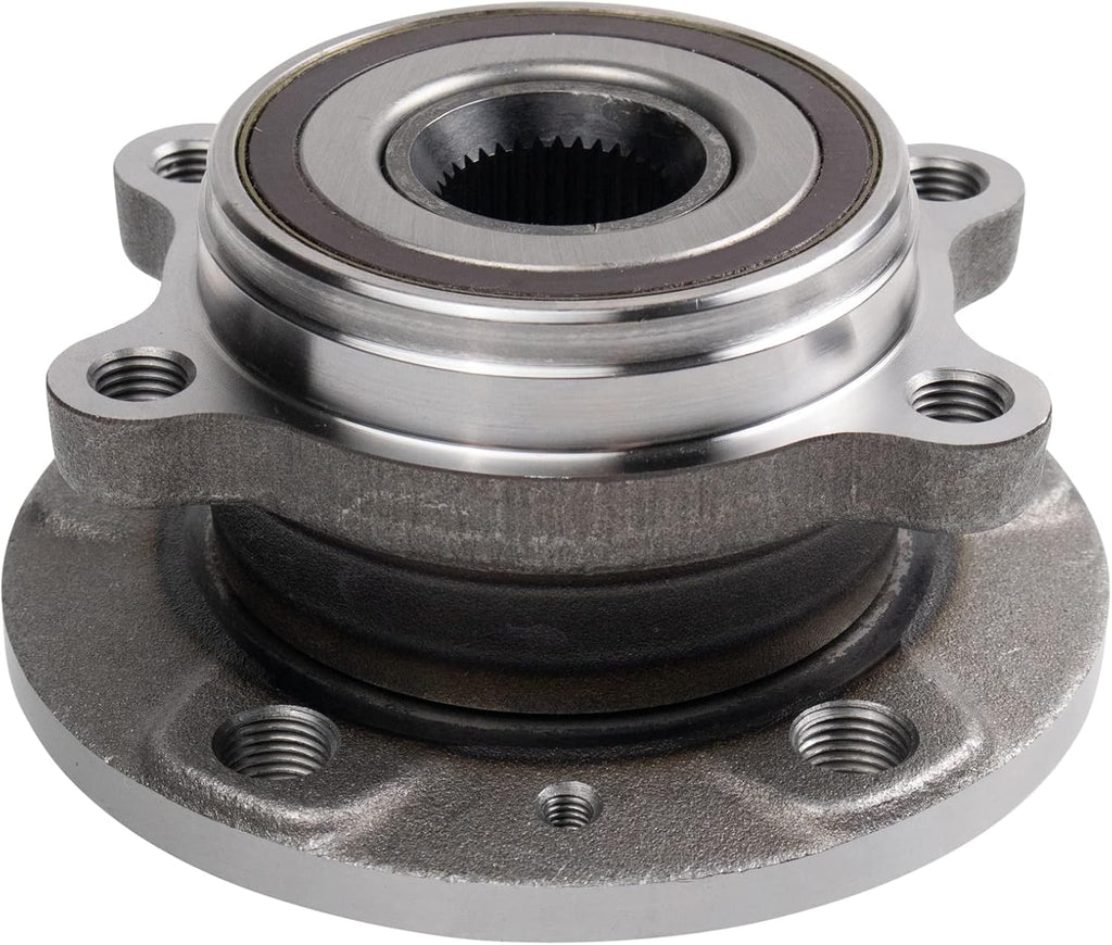TRQ Left and Right Wheel Bearing and Hub Assembly Set 2 Piece Compatible with 12-19 Volkswagen Beetle 10-13 Golf 10-14 GTI 09-17 Tiguan All Wheel Drive 05-13 Jetta 12-21 Passat