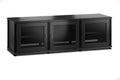 Salamander Designs Synergy 237 Audio Video Component Cabinet with Wood Frame Doors, Black Oak with Black Posts