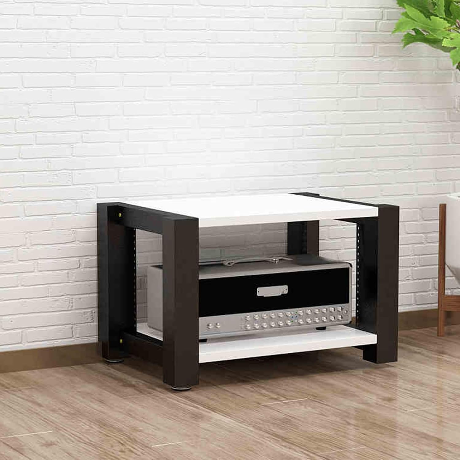 Corner Tv Stand with Ample Storage 5Tier Audio Rack Adjustable Shelves Media Console for Home Theater & Recording Roomwhite Av Cabinet for Tv & Stereo Equipment,White,2 Tier