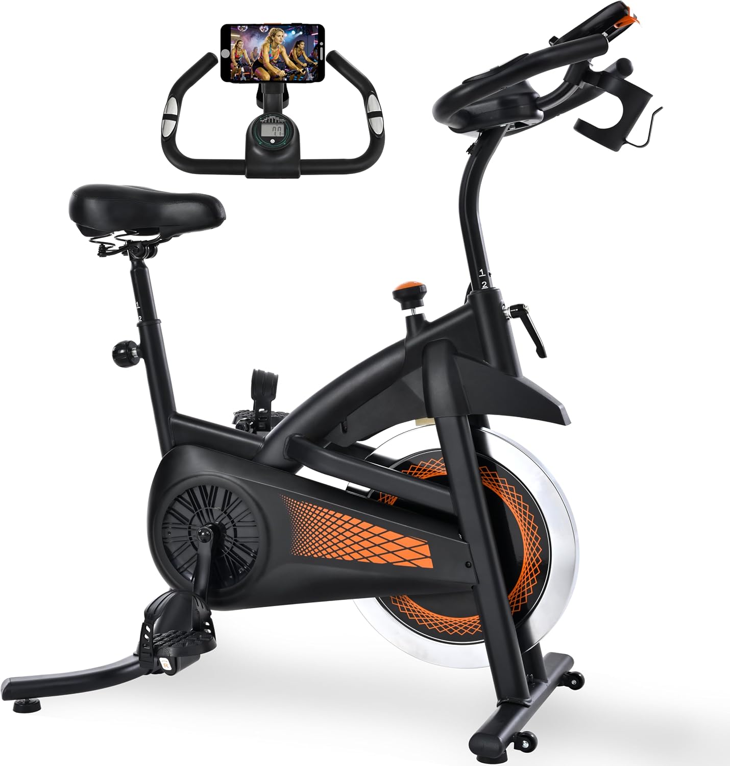 Exercise Bike Stationary Bike Indoor Cycling Bicycle for Home Gym Spinning Bike 300 lbs Weight Capacity Adjustable Seat/Handlebar for Office Workout Cardio