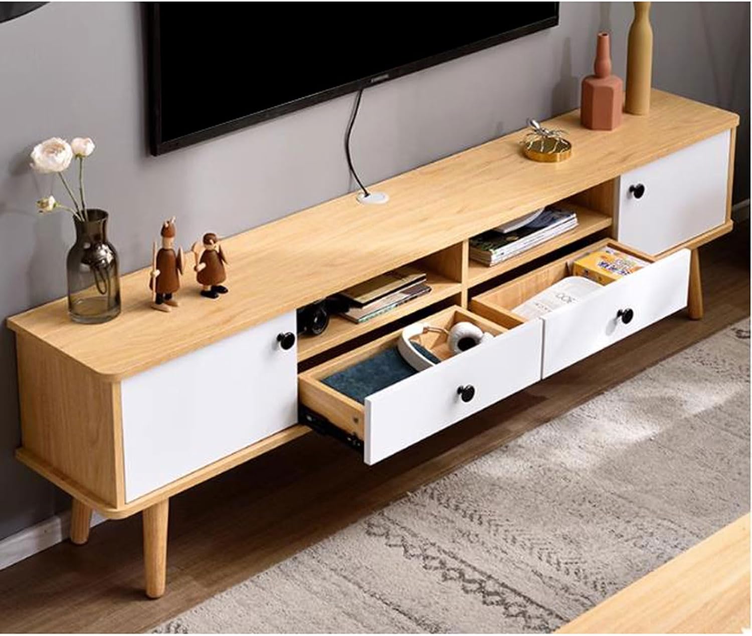 Modern Wall Mounted TV Cabinet Floating TV Shelf Wall Shelf Entertainment Center TV Stands Media TV Console Bookcase Multimedia Storage Cabinet TV Wall Unit Decor Shelf Audio-visual Equipment Shelves