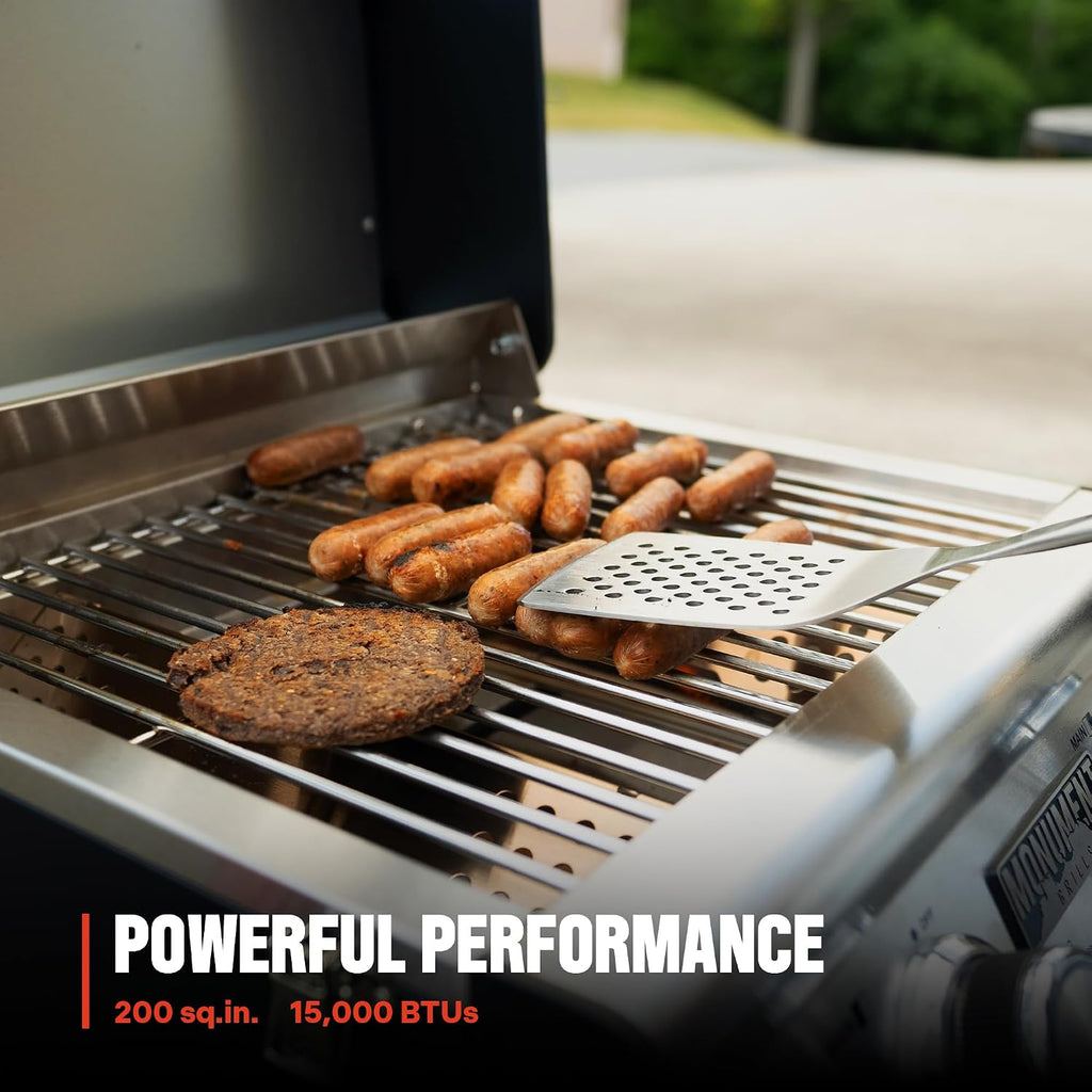 Monument Grills Clearview® 2-Burner Tabletop Propane Gas Grill for Outdoor Portable Camping Cooking with BBQ Cover(2 items)
