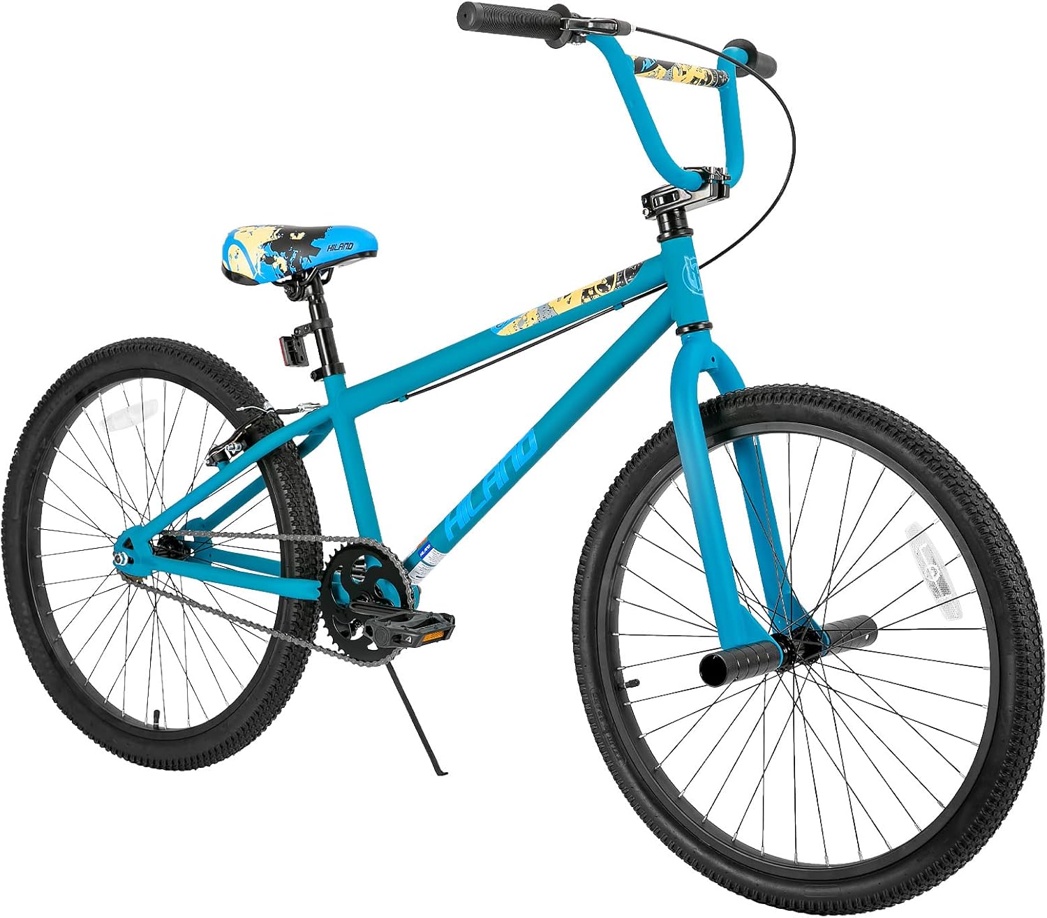Hiland 24 26 inch BMX Bike for for Teen Bike and Adult Bikes, Beginner-Level BMX to Advanced Riders with 2 Pegs, Bicycles for Men and Women, Multiple Colors