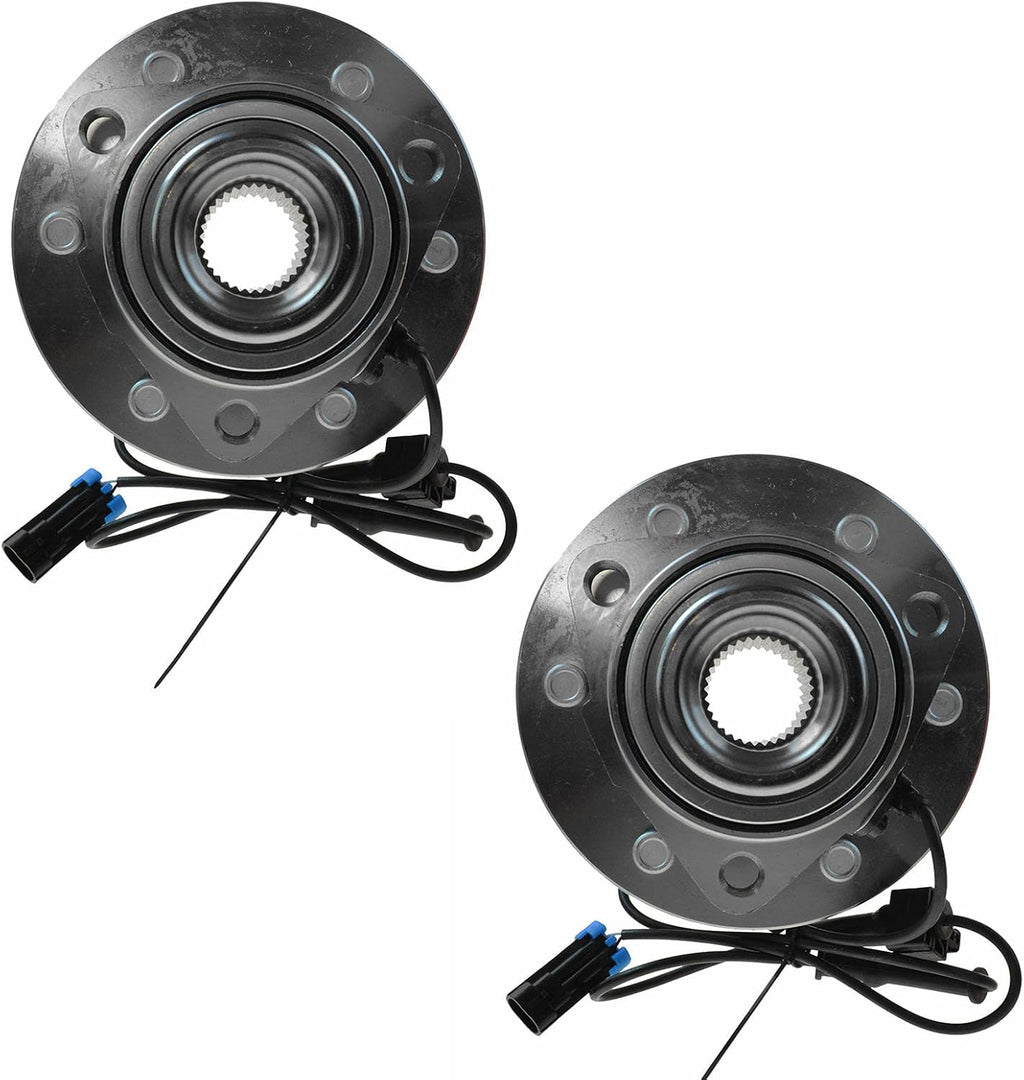TRQ Front Driver and Passenger Side Wheel Bearing and Hub Assembly Set 2 Piece Compatible with 2006-2010 Hummer H3 2009-2010 H3T