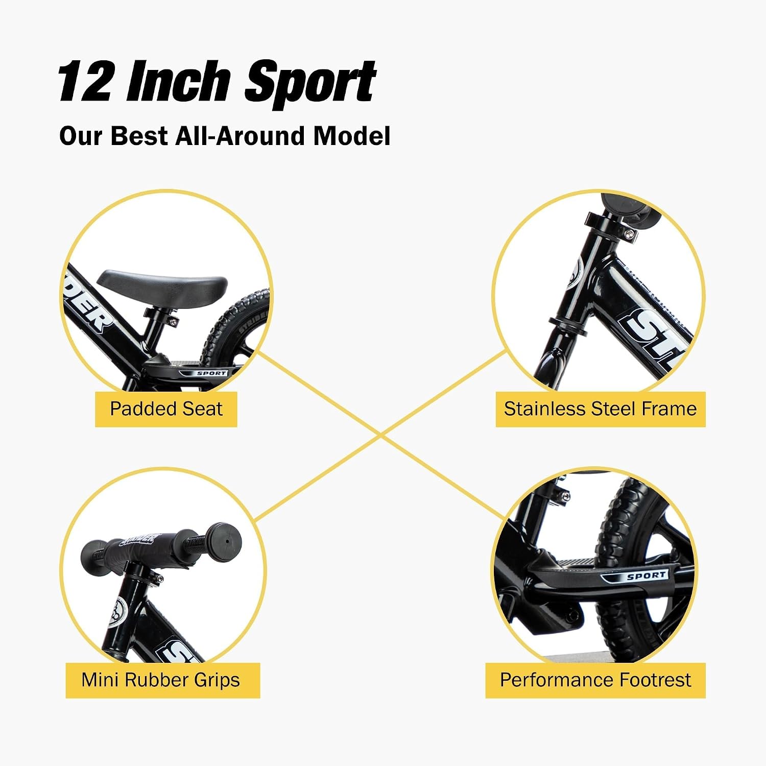 Strider Sport 2-in-1 Rocking Bike - Helps Teach Baby How to Ride a Balance Bicycle - for Kids 6 Months to 4 Years - Easy Assembly & Adjustments