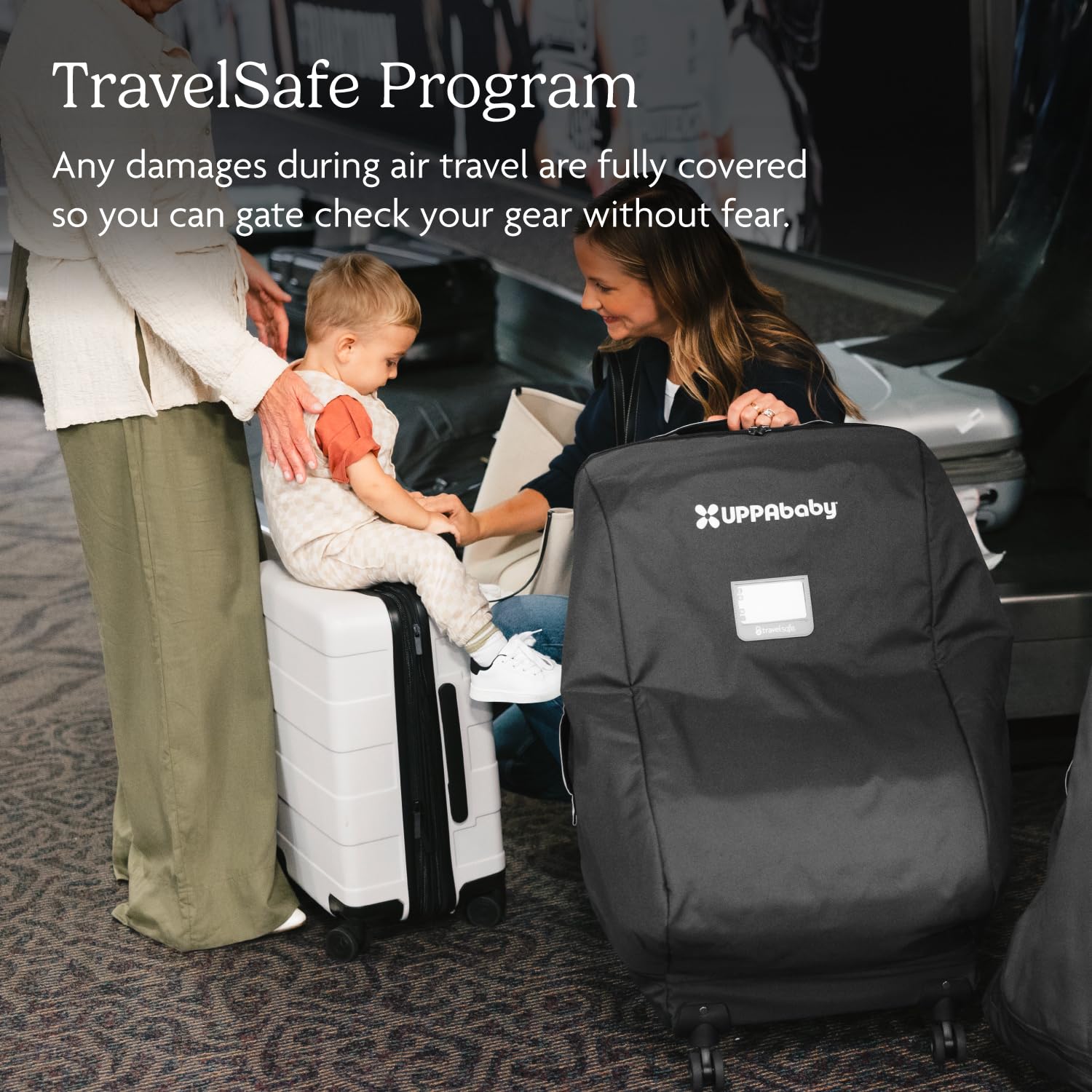 UPPAbaby Travel Bag for Rove, Knox and Alta Car Seats - Smooth Wheels, Handles + Durable Design - Includes TravelSafe Protection