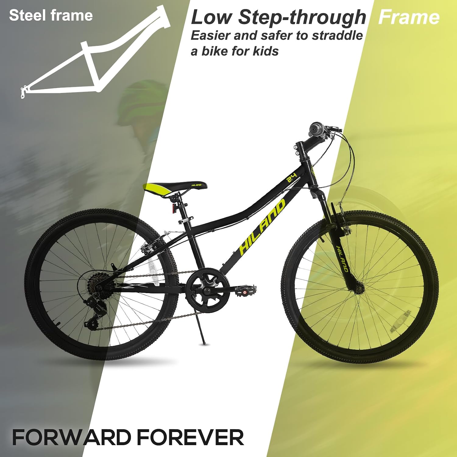 Hiland 20 24 Inch Mountain Bike for Kids Age 5 + Year Old, Front Suspension Fork Kids' Bicycles for Boys Girls Multiple Colors
