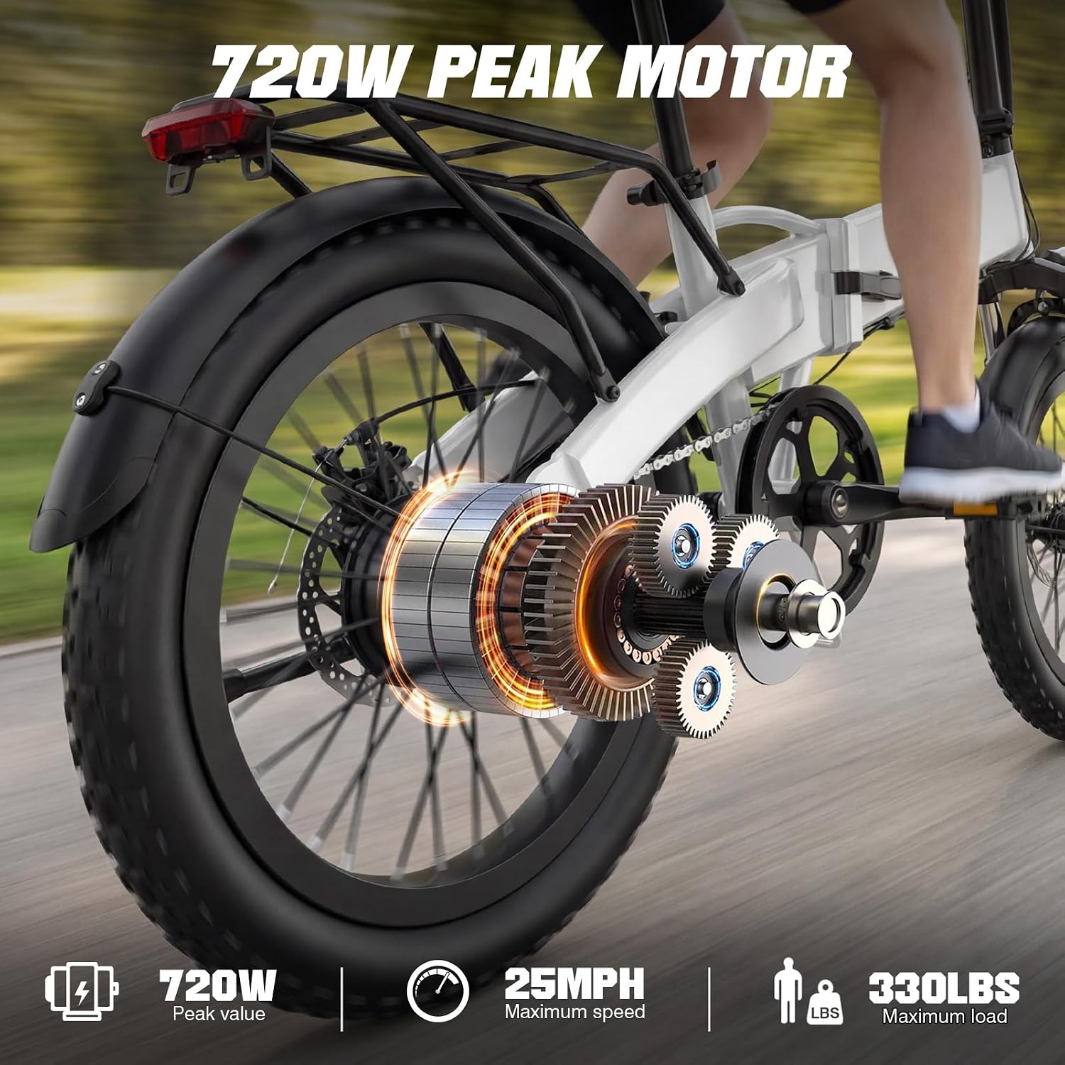 LELEKUAI Electric Bike for Adults and Teens, 520W-560W Motor, 20-24MPH, 32 Miles Range, 48V 10Ah Battery, 3-Level Pedal Assist, 14' Foldable Mini Electric Bicycle, UL 2849 Certified