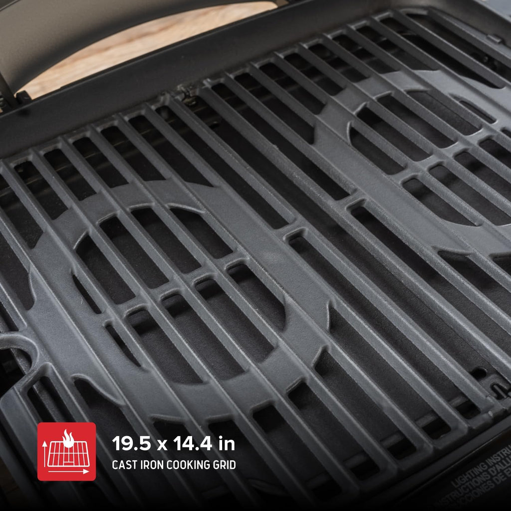 Nexgrill Fortess 2-Burner Portable Gas Grill & Griddle Combo with 263 SQ In Cooking Space, Easy Lift Handles, 13,500 BTU, 2-in-1 Small Tabletop Grill for Camping, Outdoor Cooking, and More - 820-02005
