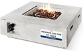 SereneLife Propane Fire Pit Table, 40,000 BTU Outdoor Square Gas Fire Pit with Cover, Weather-Resistant Metal, Adjustable Flame, Lava Rock Set, Ideal for Patio, Backyard & Terrace (30' x 30' x 11')
