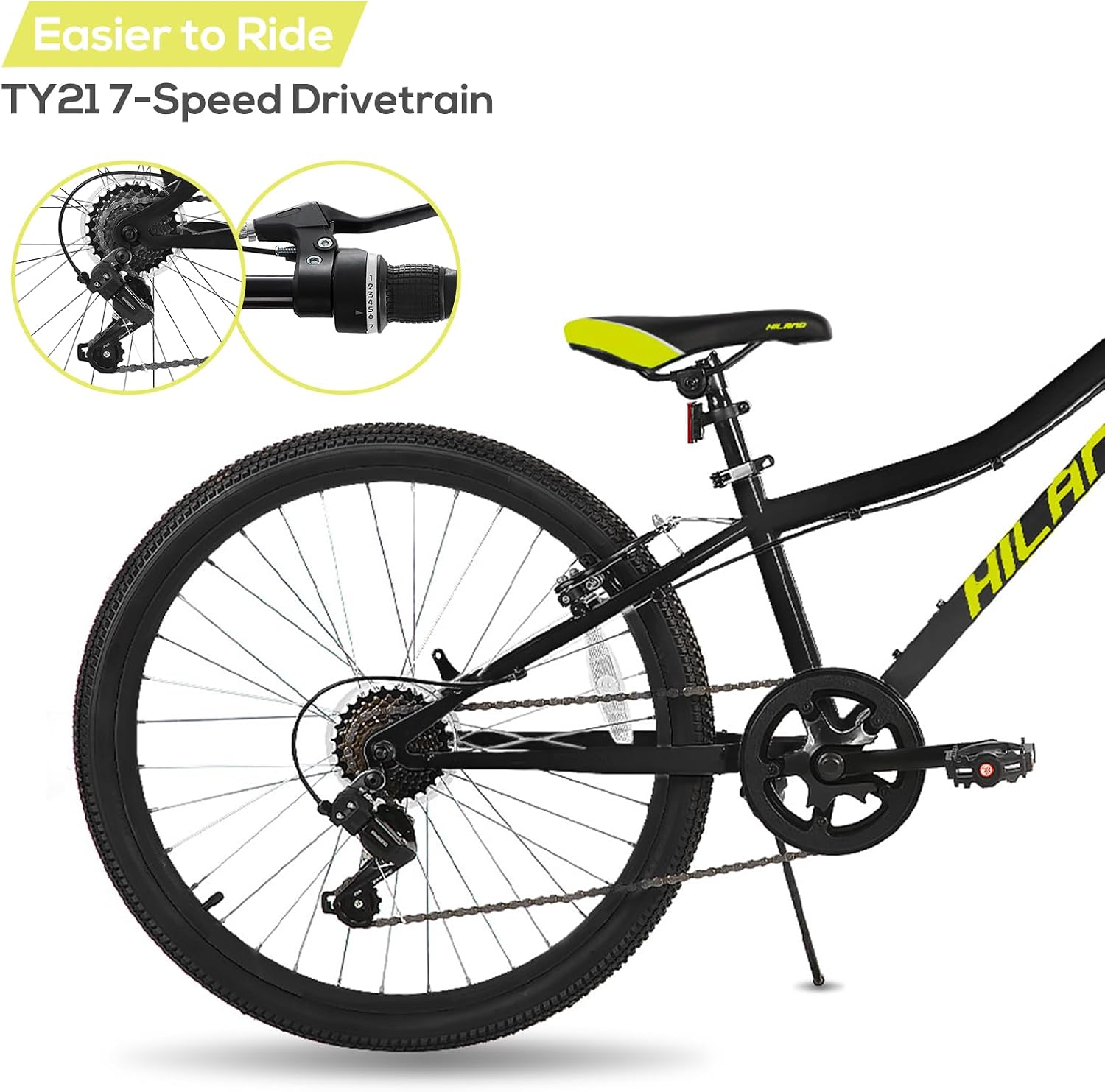 Hiland 20 24 Inch Mountain Bike for Kids Age 5 + Year Old, Front Suspension Fork Kids' Bicycles for Boys Girls Multiple Colors