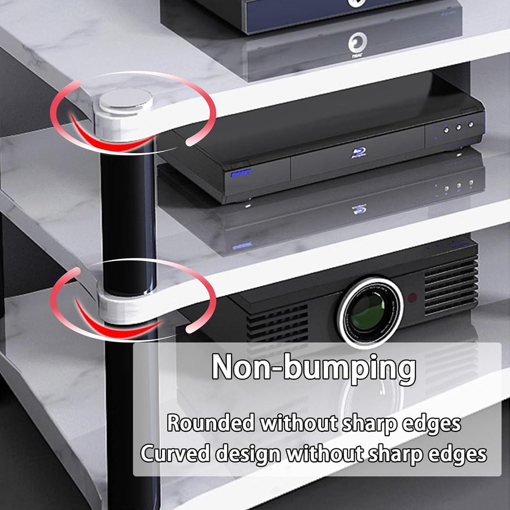 Audio Rack, Portable Media Storage Rack,Media Storage,Modern Cabinet with Cable Management,for Entertainment Stereo Components, for HiFi Audio Equipment