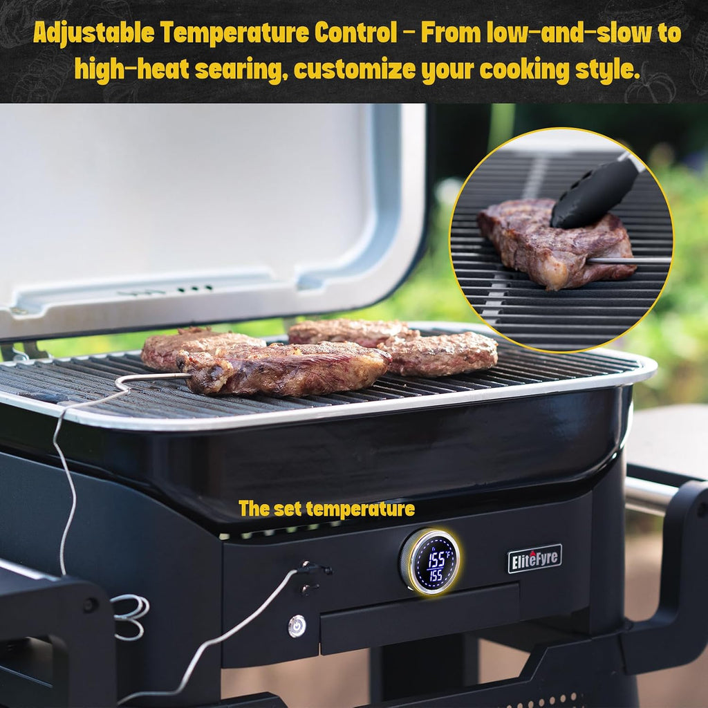 Volteq Smart Electric Grill - 1500W, 650°F, No Smoke Indoor/Outdoor BBQ, Digital Control & Meat Probe, All-in-One for Balcony, Patio, RVs