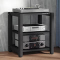 Audio Cabinet Stand, 2/3/4/5 Tier Media Rack with Height-Adjustable Shelf for DVD Players, TV Box, Game Console - Brown