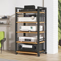 5 Tier Furniture Media Stand Audio Rack DVD CD Player Stand Power Amplifier Equipment Cabinet w/Height Adjustable Wooden Shelf, Floorstanding Storage Shelves,for Home/Office/Theater