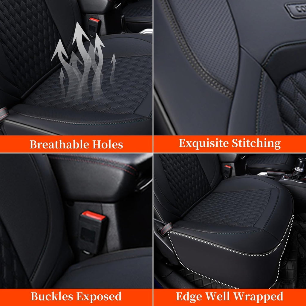 Coverado Seat Covers Full set for Jeep Wrangler, Waterproof Car Seat Covers for Truck Automotive Seat Covers Custom Fit for 2008-2012 Jeep Wrangler JK 4-Door, Full Coverage Wrangler Seat Covers(Black)