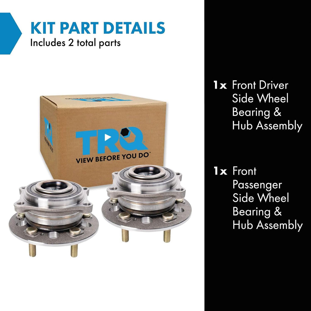 TRQ 2 Piece Front Wheel Bearing & Hub Assembly Set Compatible with 2018-2020 Genesis G80 2017-2019 G90