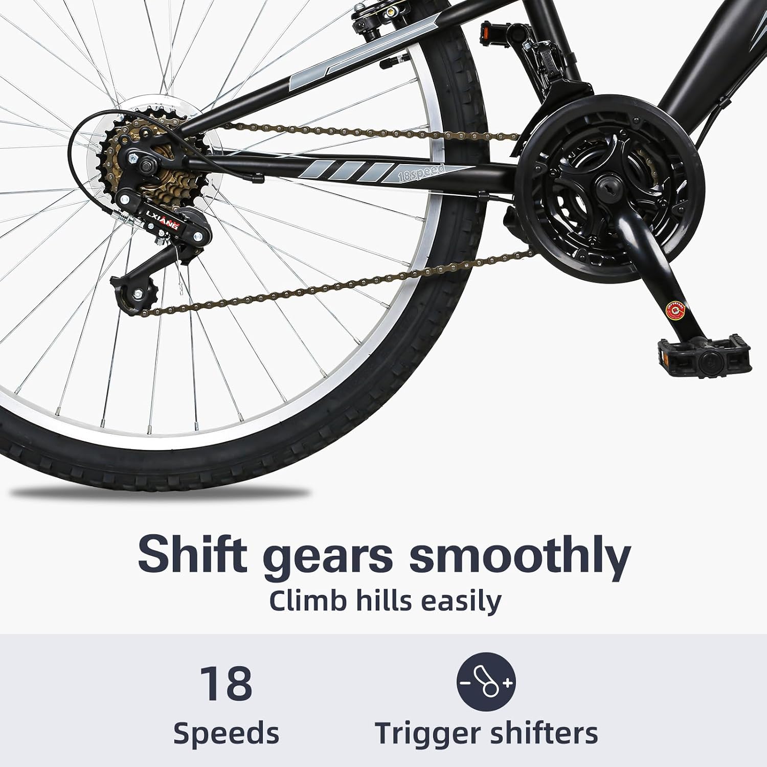 WEIZE Mountain Bike 26 27.5 inch Outdoor Cycling Bike 18-Speed/High-Carbon Steel/Dual Full Suspension, Adjustable Ergonomic Seat for Men Women Adult, MTB Bicycle with Suspension Fork