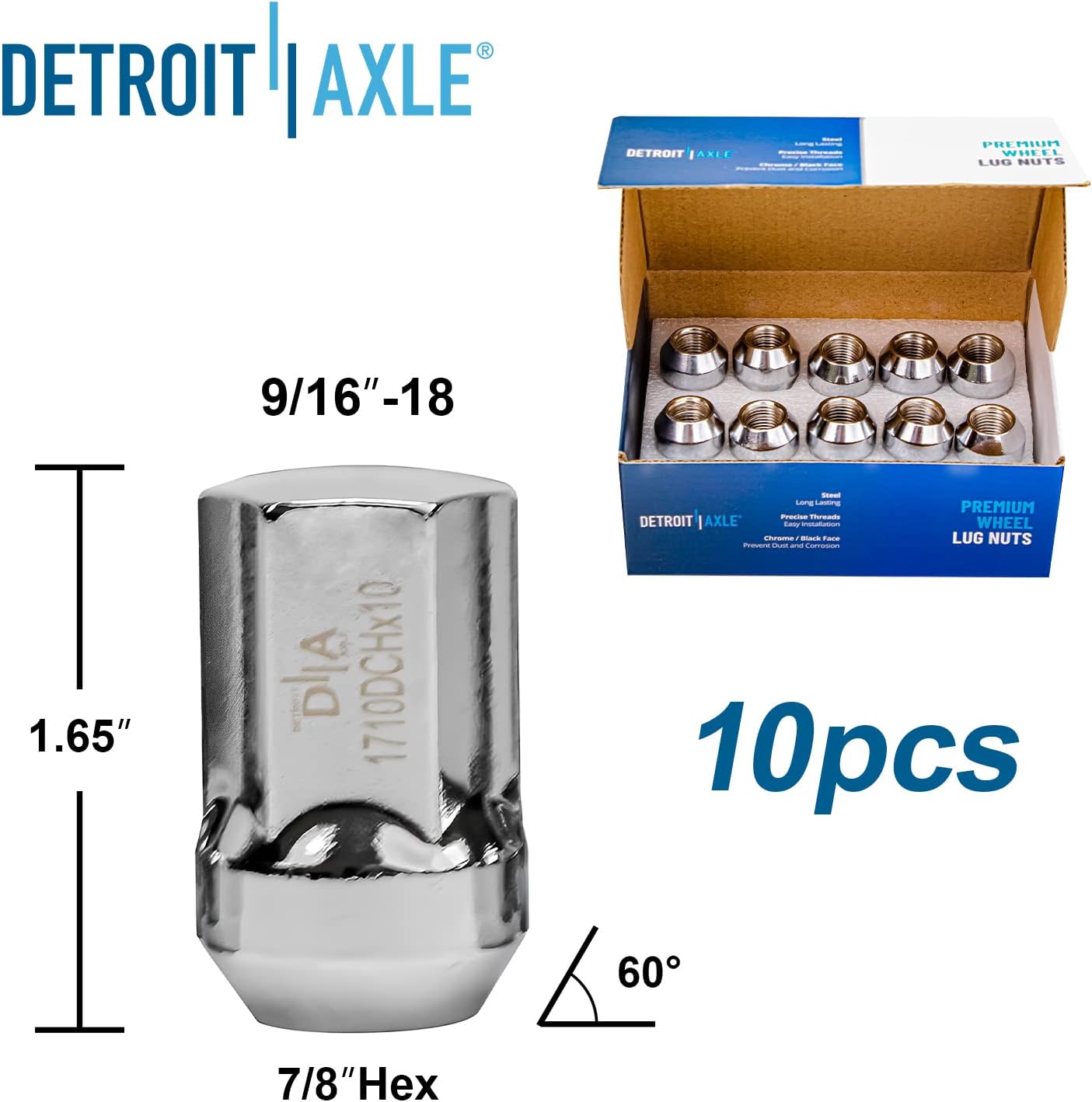 Detroit Axle - Brake Kit for 2006-2010 Dodge Ram 1500 2007-2009 Durango 2009 Chrysler Aspen, Front and Rear Disc Brake Rotors Ceramic Brake Pads w/Hardware Wheel Lug Nuts Replacement