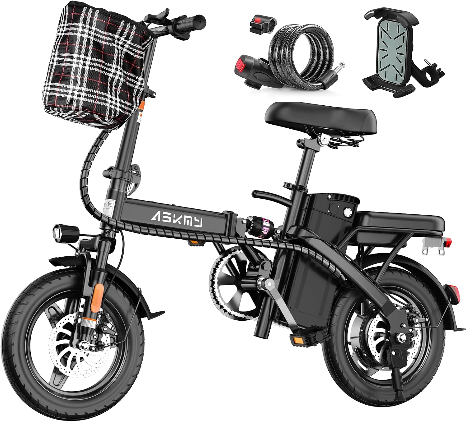 REOCRO Foldable Electric Bike for Adults, 14' Mini Folding E-Bike with 48V 10AH/20AH Removable Battery, 30-60 Miles PAS Range, 700W Peak Motor, Electric Bicycle for Daily Commuting and City Riding