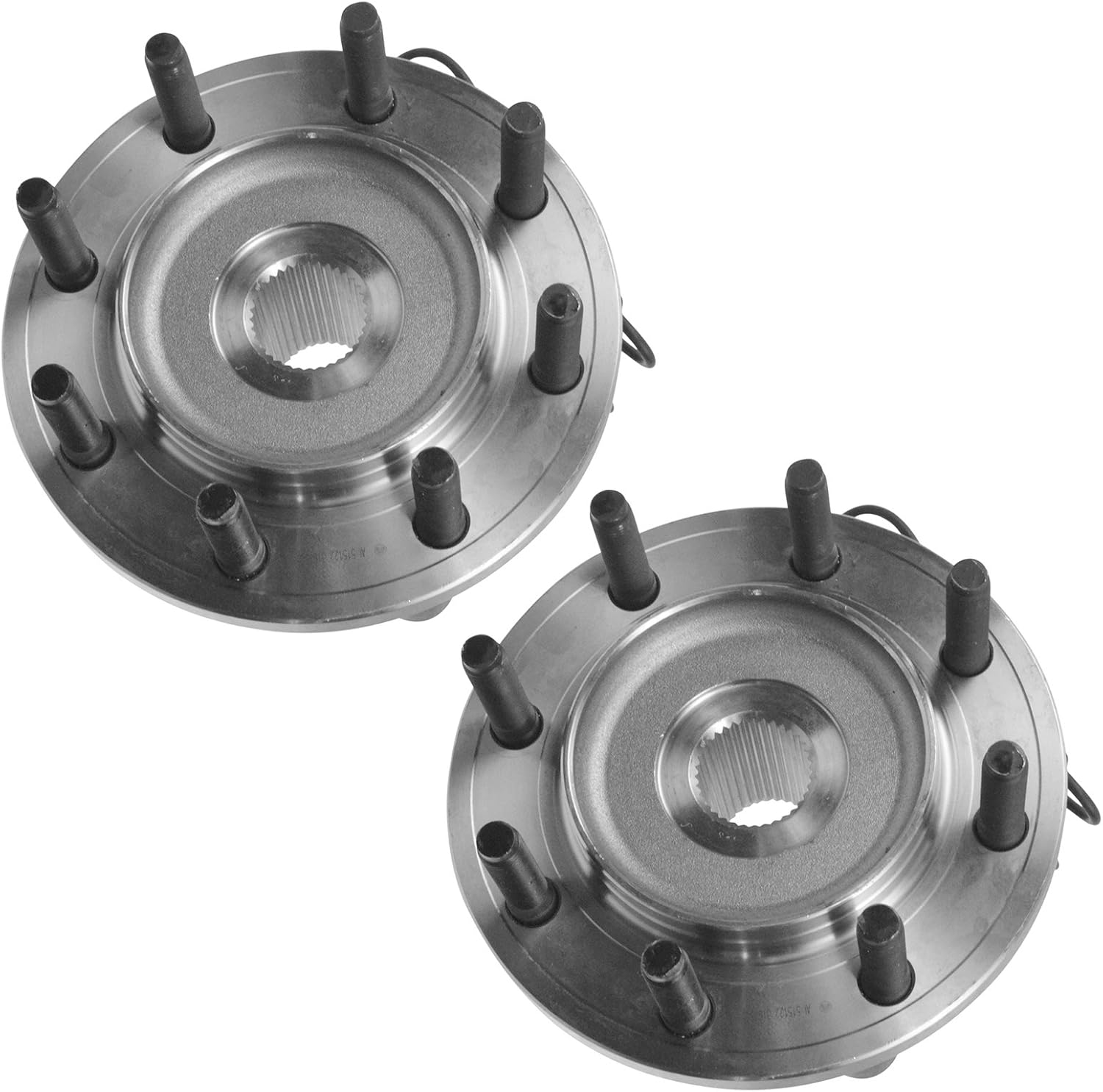 TRQ Front Left and Right Wheel Bearing and Hub Assembly Set 2 Piece Compatible with 2009-2010 Dodge Ram 2500 4WD 2009-2010 Ram 3500 4WD 2011 Ram 2500 4WD 2011 3500 4WD