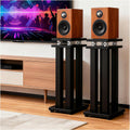 21in Pair of Heavy Duty Sound Stands,Universal Speaker Stands for Surround Sound,Vibration-Absorbing MDF Design Audio Stand for Home Theater Studio,Holds 110lbs Bookshelf/Speaker(Black, 21 inch)