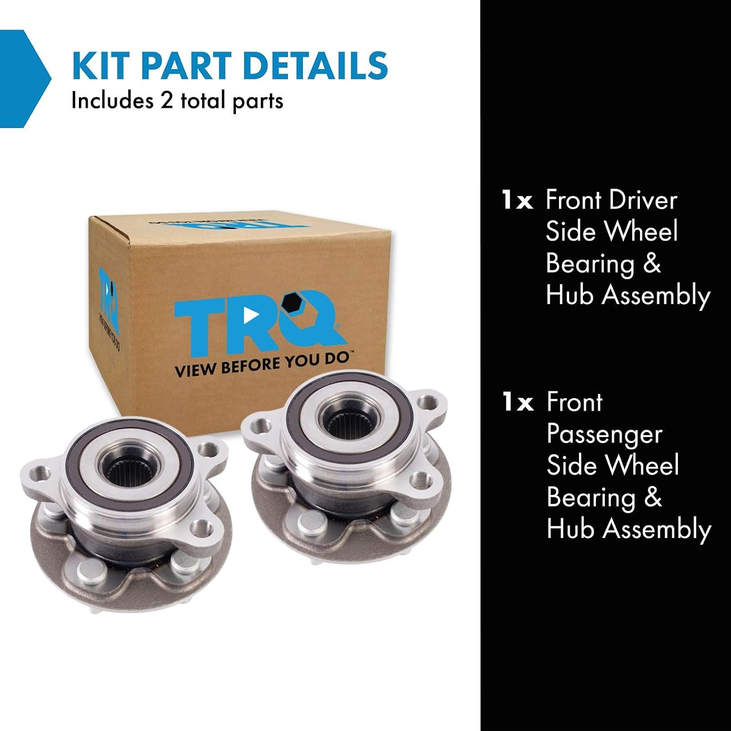 TRQ Front Left and Right Wheel Bearing and Hub Assembly Set 2 Piece Compatible with 20-22 Toyota Corolla LE SE Japan Built Models 1st VIN Digit J 20-22 Corolla Hybrid LE 16-22 Prius 17-22 Prius Prime