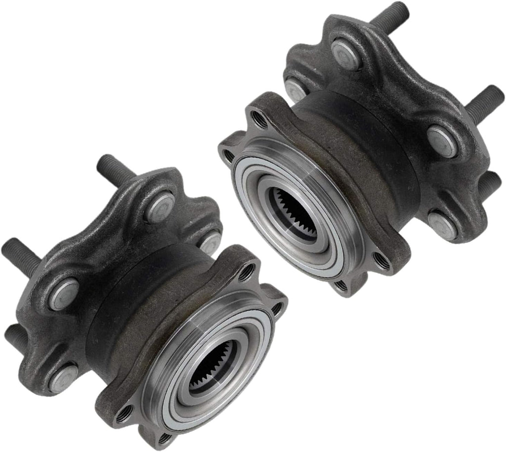 TRQ Rear Left and Right Wheel Bearing and Hub Assembly Set 2 Piece Compatible with 2003-2008 Infiniti FX45