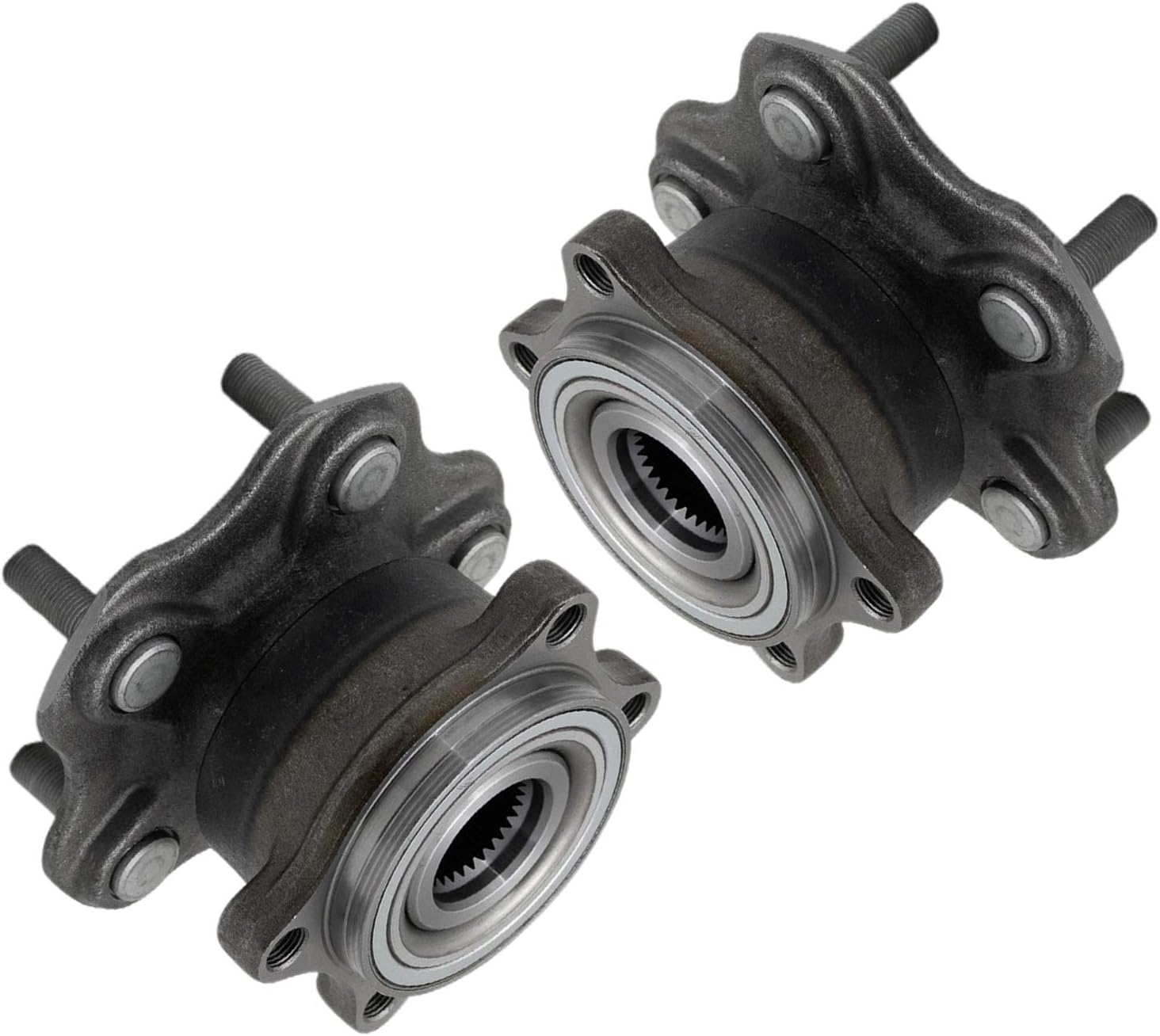 TRQ Rear Left and Right Wheel Bearing and Hub Assembly Set 2 Piece Compatible with 2003-2008 Infiniti FX45