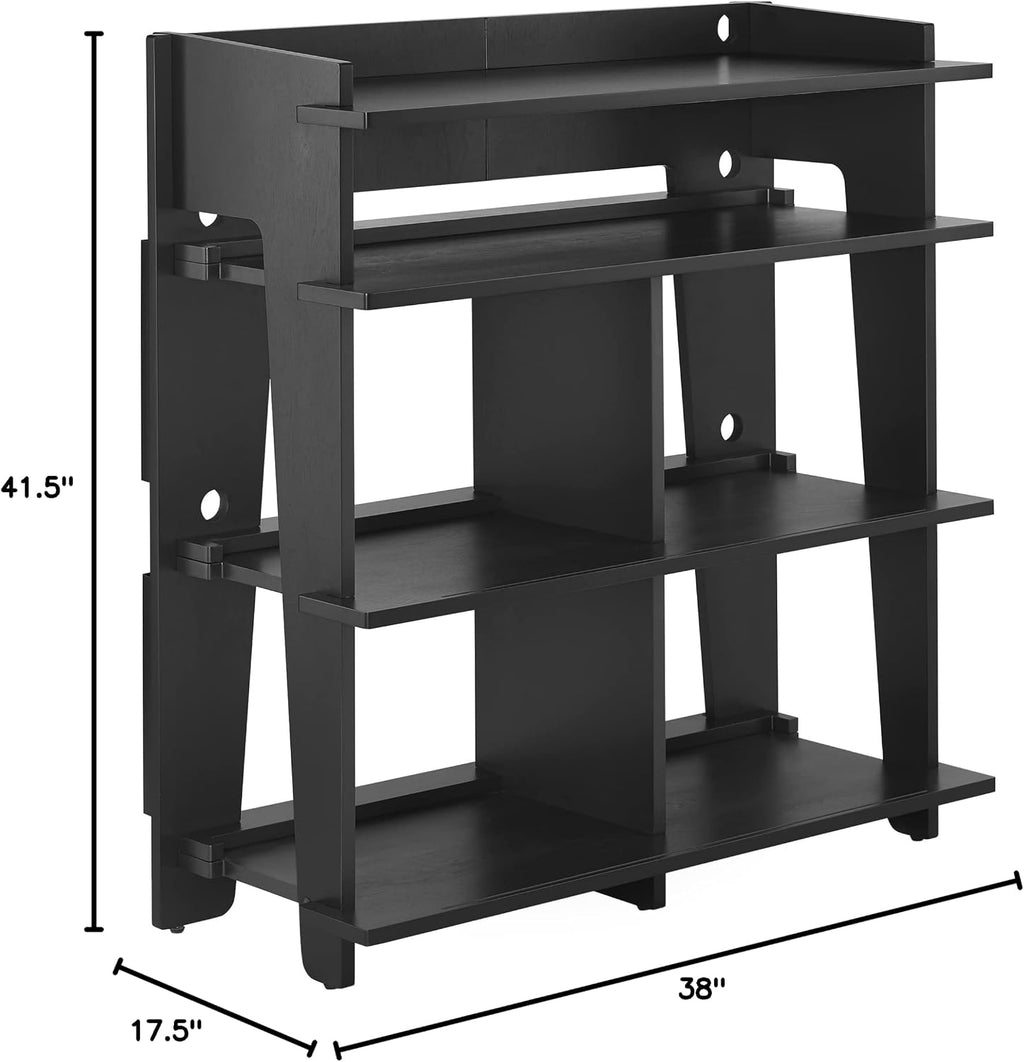 Crosley Furniture Soho Media Console, Record Player Stand with Vinyl Storage, Modern Home Organizer, Black