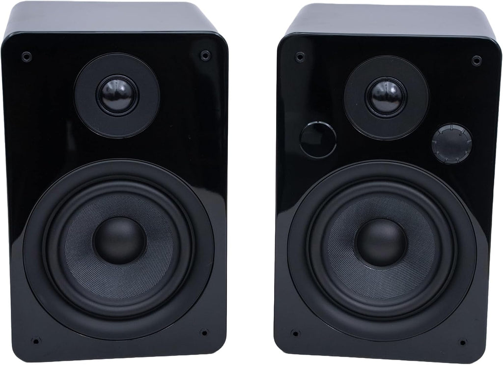 Peachtree Audio M25x Powered Bookshelf Speakers (Pair) – Piano Black | Bluetooth Wireless & Wired | 5.25' Woofer, USB Input, Subwoofer Out, Remote Control