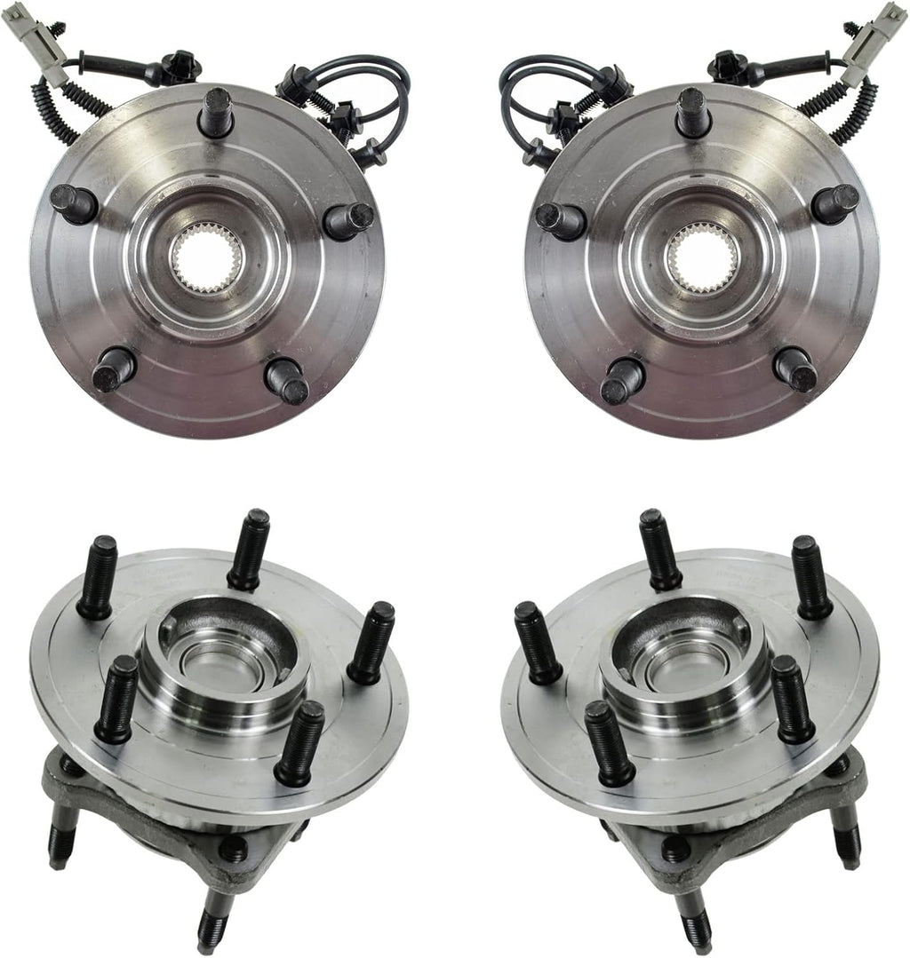 TRQ Front and Rear Wheel Bearing and Hub Assembly Set 4 Piece Compatible with 2005-2010 Jeep Grand Cherokee 2006-2010 Commander